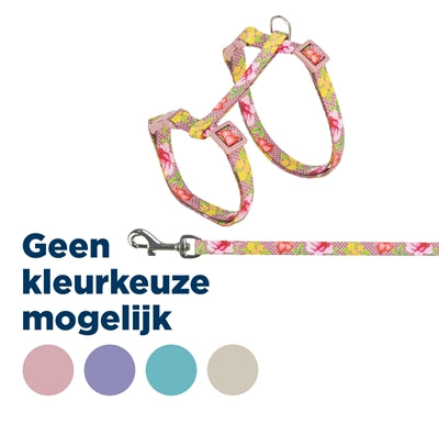 Load image into Gallery viewer, Trixie kattentuigje met riem bloemen motief assorti
