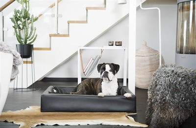 Load image into Gallery viewer, Bia bed kunstleer hoes hondenmand zwart
