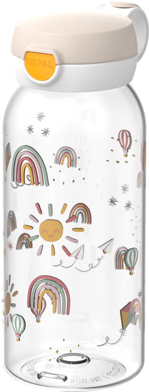 Mepal drinkfles met flipdop campus - 600 ml - waterfles kinderen - lekdicht - hygiënische deksel - sunshine rainbow