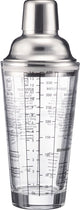 Westmark cocktailshaker sam – shaker met schaalverdeling en zeefje, professionele cocktailmixer, bar accessoires, inclusief recepten – roestvrij staal, glas, 400ml