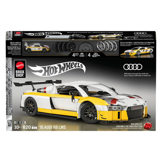 Hot wheels brick shop elite series audi r8 lms 1:16 bouwset - 180dlg.