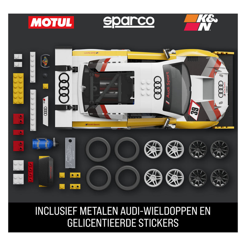 Afbeelding laden in galerijviewer, Hot wheels brick shop elite series audi r8 lms 1:16 bouwset - 180dlg.
