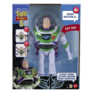 Mattel disney en pixar toy story vliegstand hi-tech editie - buzz lightyear op een schaal van 30 cm en 35+ geluiden - nederlands
