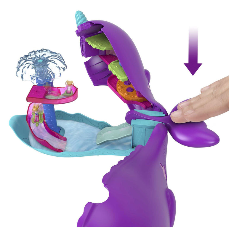 Load image into Gallery viewer, Mattel Polly Pocket Avontuur in de Fonkelgrot Narwalavontuur Boot Speelset
