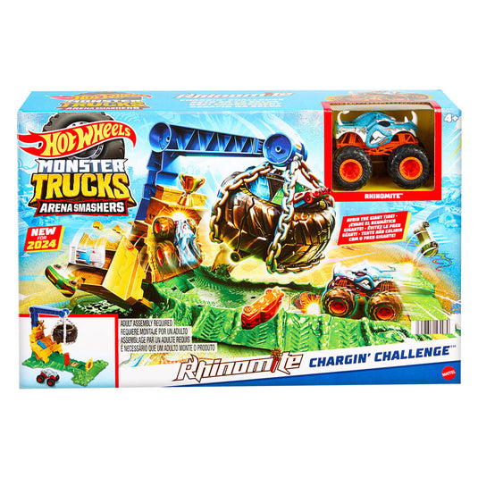 Hot wheels monstertrucks arene smahers rhinomite race uitdaging speelset