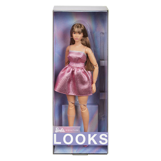 Load image into Gallery viewer, Mattel barbie looks modepop met roze jurk
