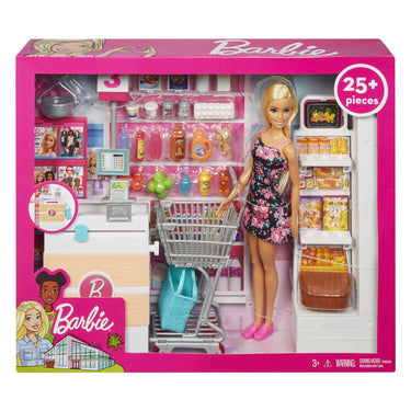 Mattel barbie modepop supermarkt speelset