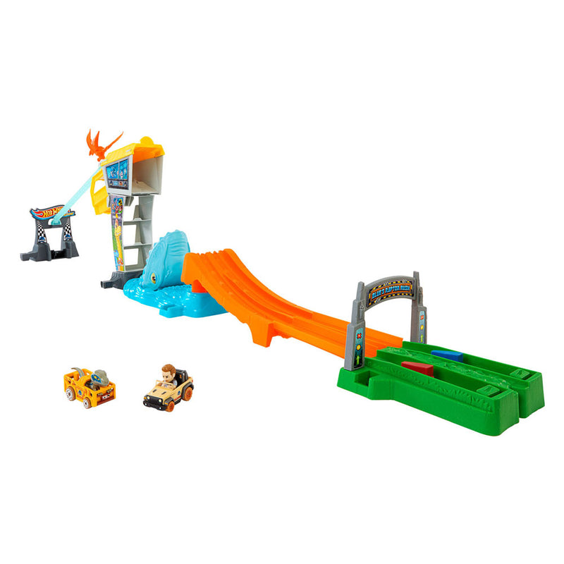 Load image into Gallery viewer, Hot wheels racer verse blue's raptor rush speelset
