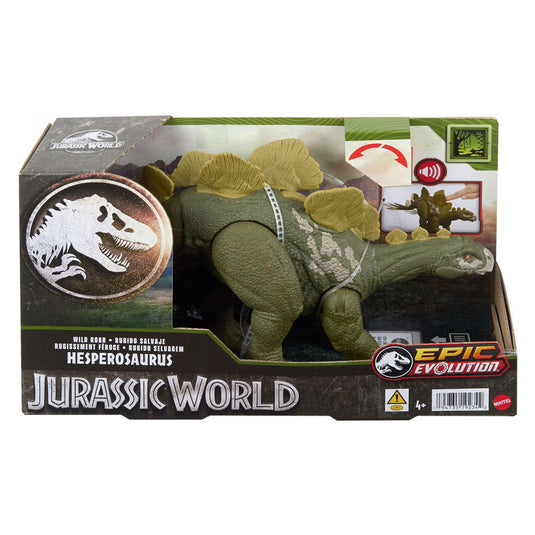 Jurassic world wild brullende hesperosaurus - dinosaurusspeelgoed