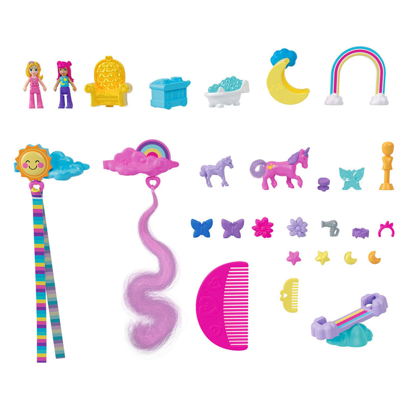 Load image into Gallery viewer, Mattel polly pocket salon van de regenboog eenhoorn speelset
