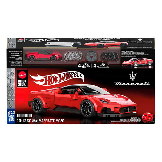Mattel brick shop hot wheels speed serie - maserati mc20 - bouwspeelgoed - 250 onderdelen