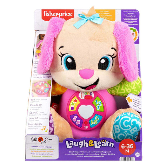 Fisher-price leerplezier meegroeispeelgoed zusje - roze muzikale knuffel