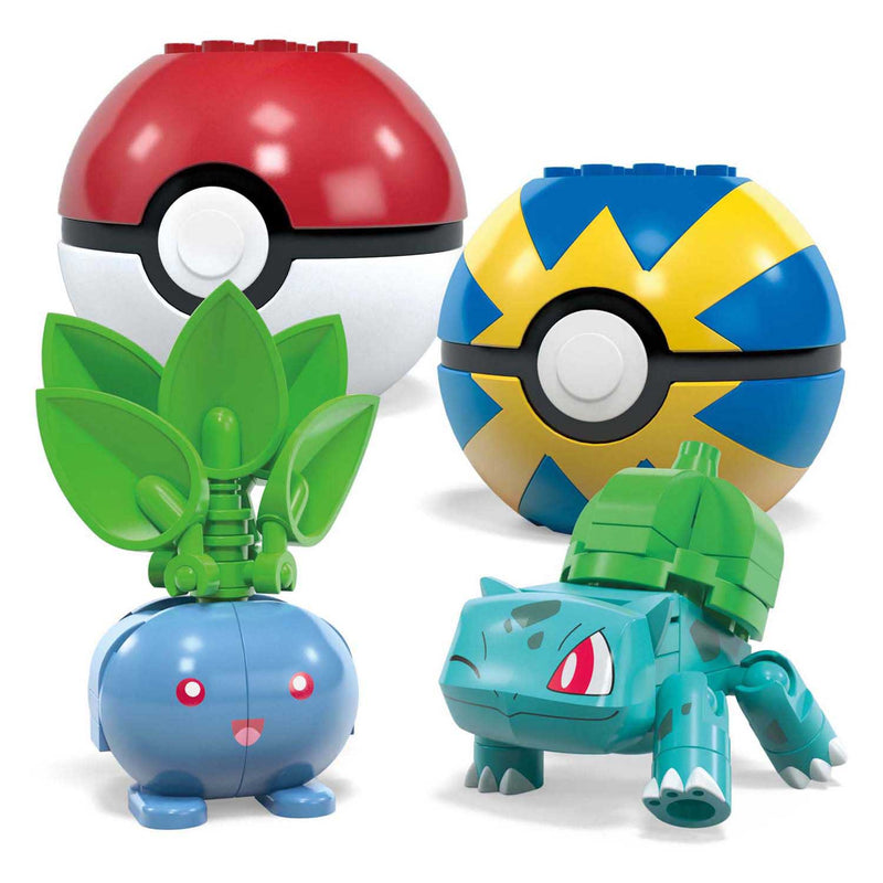 Load image into Gallery viewer, Mega bloks mega construx pokémon bouwset - bulbasaur, turtwig, hoppip en oddish
