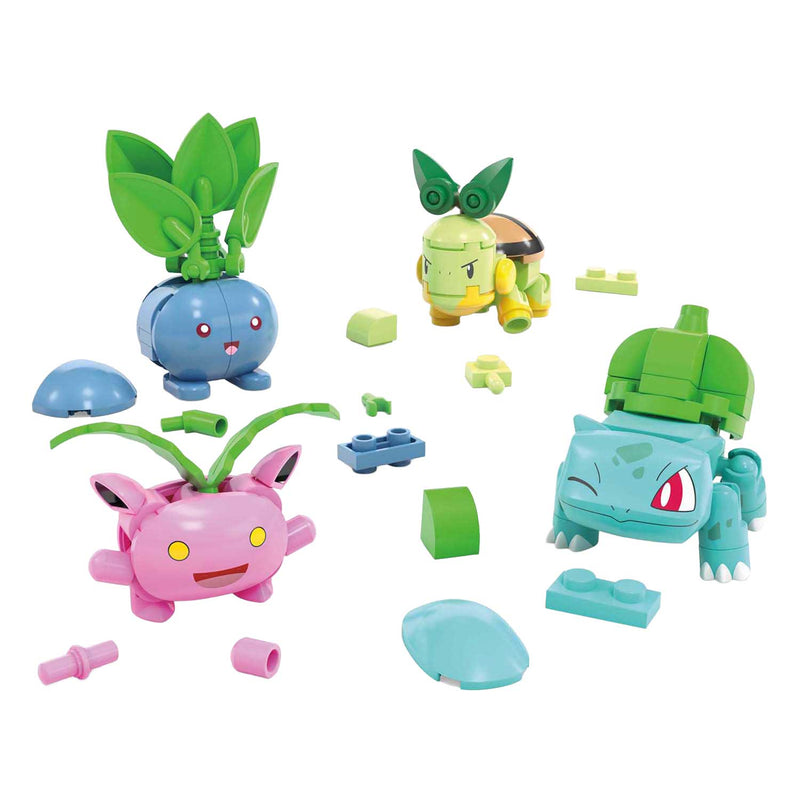 Load image into Gallery viewer, Mega bloks mega construx pokémon bouwset - bulbasaur, turtwig, hoppip en oddish
