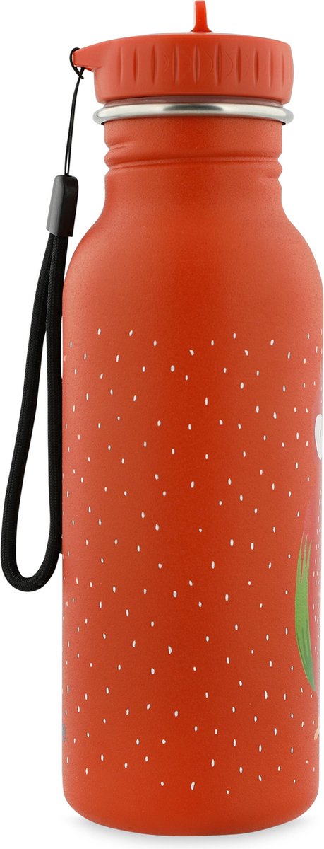 Trixie drinkfles - mr. parrot - rvs waterfles voor kinderen - 500ml - lekvrije fles - rood - papegaai