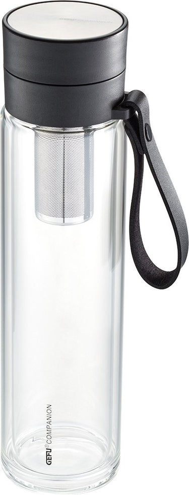 Gefu dubbelwandige glazen fles met hoes en theefilter, 450 ml - | companion