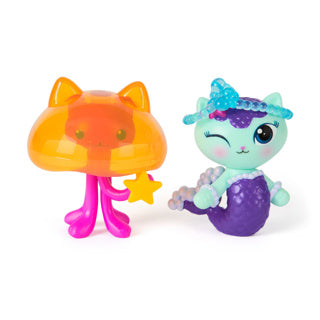 Load image into Gallery viewer, Gabby's poppenhuis the movie speelfigurenset met 2 katjes meerminkat jelly kitty | 2 stuks
