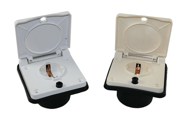 Schuko buiten wandcontactdoos wit voor caravan en camper - zonder verkoopverpakking