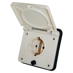 Schuko buiten wandcontactdoos beige voor caravan en camper