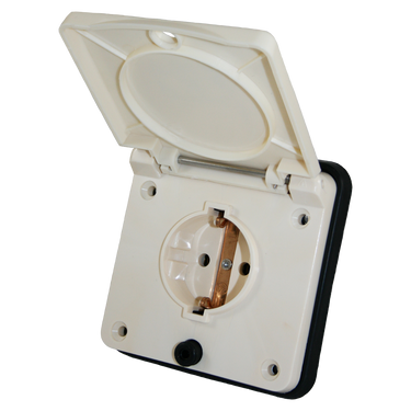 Schuko buiten wandcontactdoos beige voor caravan en camper