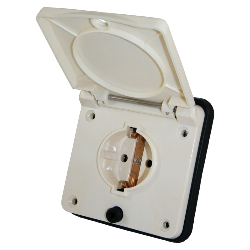 Afbeelding laden in galerijviewer, Schuko buiten wandcontactdoos beige voor caravan en camper - zonder verkoopverpakking
