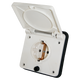 Schuko buiten wandcontactdoos wit voor caravan en camper