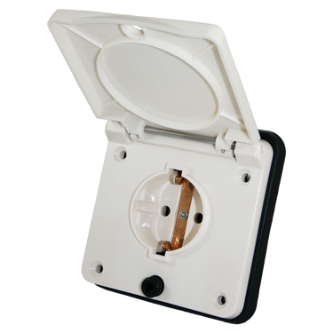 Schuko buiten wandcontactdoos wit voor caravan en camper - zonder verkoopverpakking