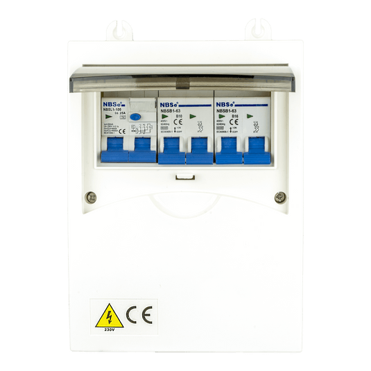 Ngk zekeriast 6-modules met dubbelpolige zekeringautomaten b10a en b16a en 30ma aardlekschakelaar