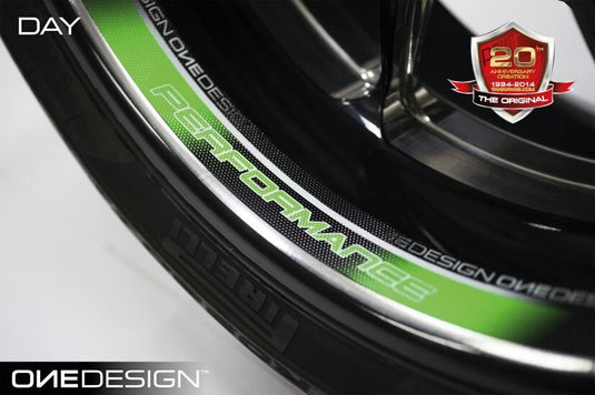 Print velgrand sticker rim sticker 44x300mm 8pcs.green fluor