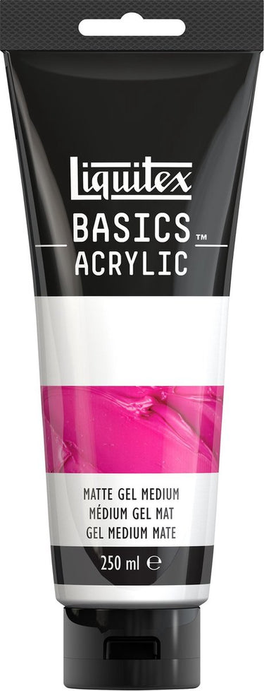 Liquitex 8870311 basics matte gel medium 250 ml tube – mat acryl gel medium, modellerend mengbaar