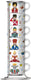 Bialetti nutcracker espressokopjes set 6 stuks met rek – 90 ml – porseleinen espresso kopjes – limited edition - stapelbaar