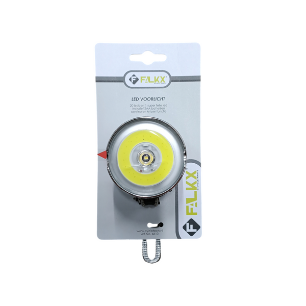 FALKX Headlight LED. 20 small LEDs and 1 super bright LED including batteries (hanging packaging)