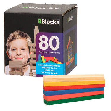 Bblocks bouwplankjes kleur, 80dlg.