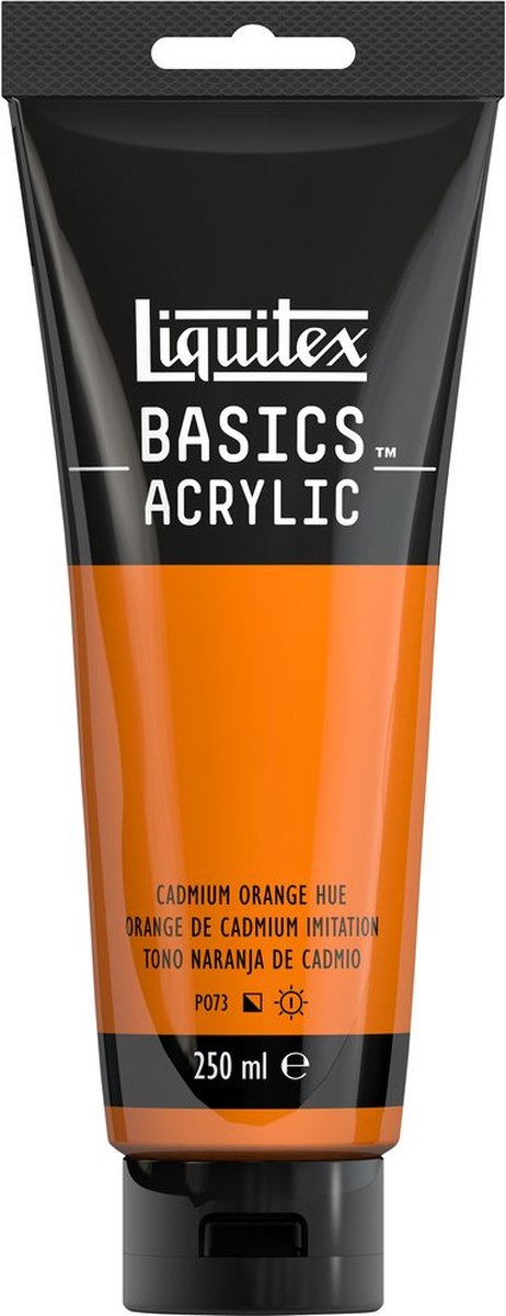 Liquitex 88700234 basics acrylverf cadmium orange hue – 250 ml | kunstenaars acrylverf | middelmatige viscositeit | lichtechte kleur voor schilderen canvas