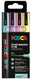 Posca uni paintmarker pc-3m | 1 | 5 mm | etui van 4 stuks in geassorteerde zachte kleuren