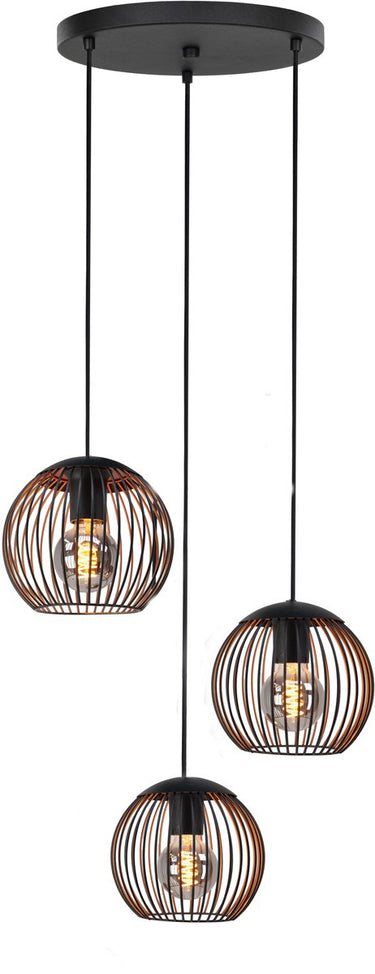 Eglo almanzora hanglamp - e27 - ø 46.5 cm - zwart koper