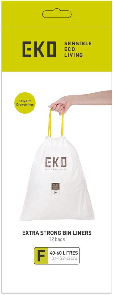 Eko - afvalzakken 40-60 liter (f) (6x12 stuks) - - wit - afvalzak