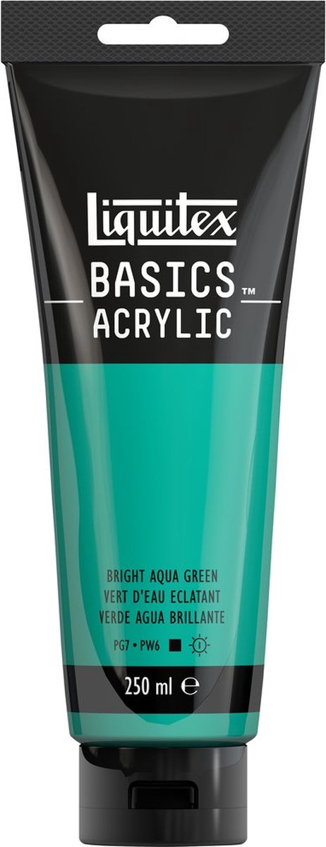Liquitex 88700233 basics acrylverf bright aqua green – 250 ml | kunstenaars acrylverf | middelmatige viscositeit | lichtechte kleur voor schilderen canvas
