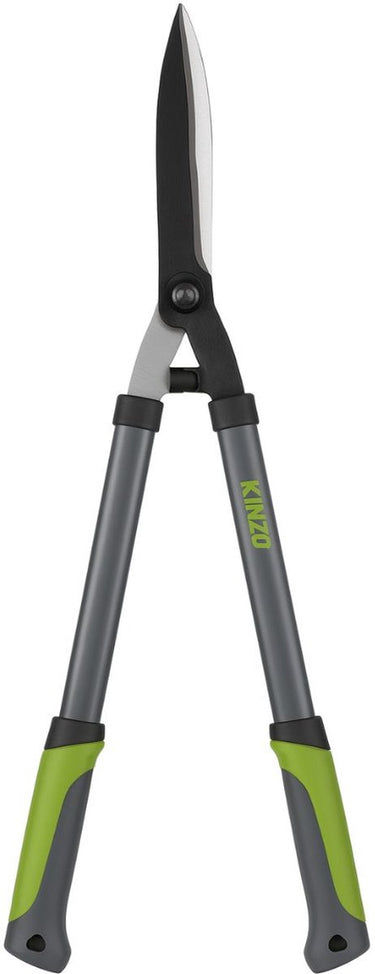 Kinzo telescopische heggenschaar 65-85 cm – handmatige heggenschaar met anti-aanbaklaag – ergonomische tuinschaar – lichtgewicht snoeigereedschap voor heggen en struiken