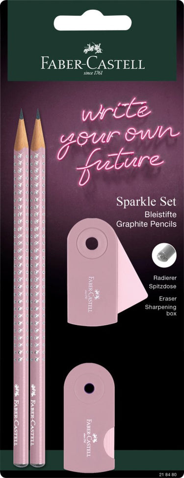 Faber-castell potlodenset - sparkle grip - rose shadows - fc-218480