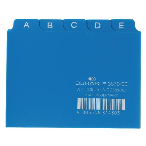 Scheidingstabbladen durable plastic a7 7,4x10,5cm geel 25 stuks