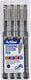 Artline drawing system - 1 x set van 4 fineliners - 0.2-0.4-0.6-0.8mm lijndiktes - zwart