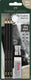 Faber-castell grafietpotloden set - pitt mat - set 3 potloden hb-2b-4b met toebehoren - fc-115296