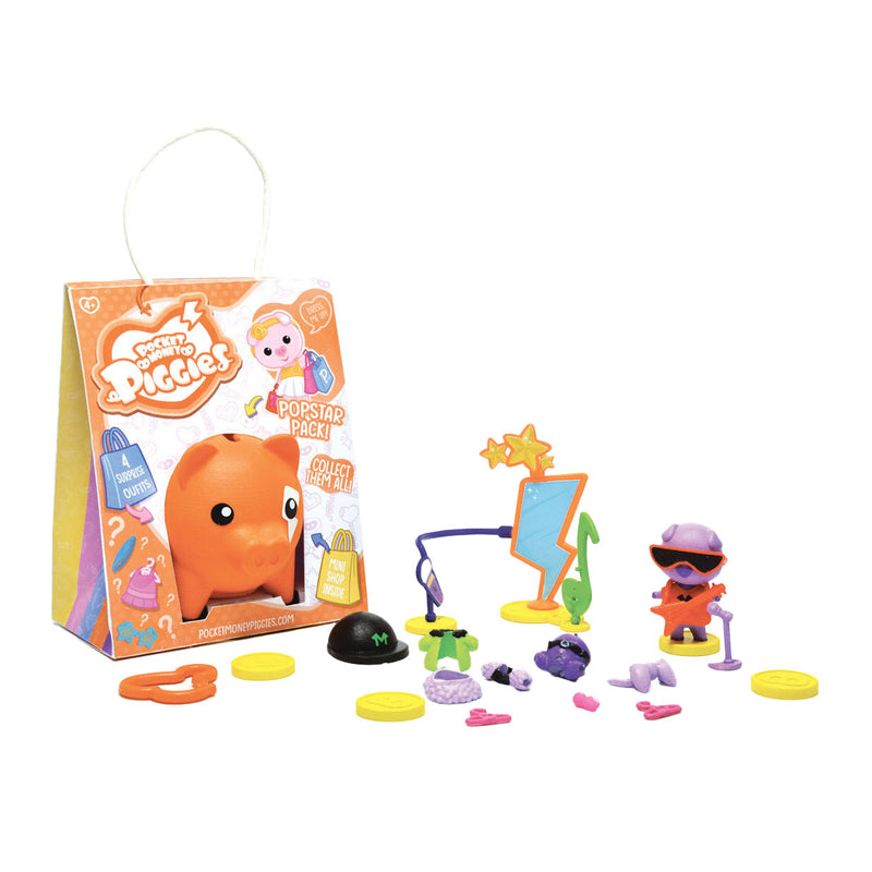 Load image into Gallery viewer, Pocket money piggies pockey money piggies speelfiguur met spaarpot - popstar pack

