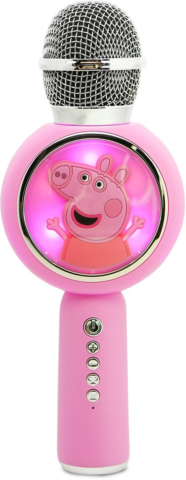 Otl technologies peppa pig - draadloze karaoke microfoon voor kinderen - oplichtend led display - speaker - stemvervorming- draadloze karaoke microfoon - met lichteffecten - speaker - stemvervorming