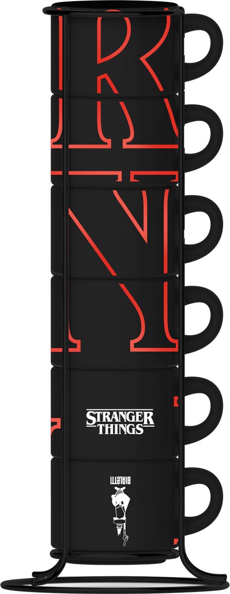 Bialetti stranger things - stapelbare espressokopjes - 6 stuks - glow in the dark