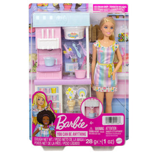 Barbie ice cream shopkeeper speelset