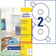 Cd dvd etiketten avery zweckform l6015-25 wit 50 stuks