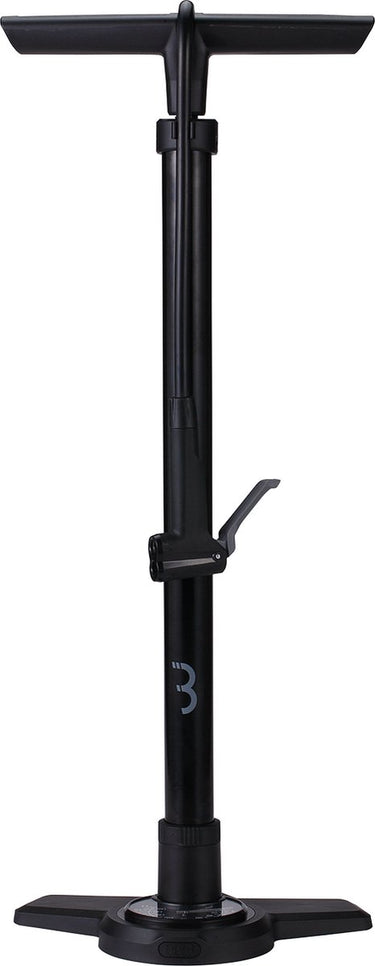 Bbb cycling airboost 2.0 fietspomp met drukmeter - 11 bar 160 psi - ventielen: dunlop, presta schräder - hoge druk vloerpomp racefiets en mtb - zwart - bfp-28