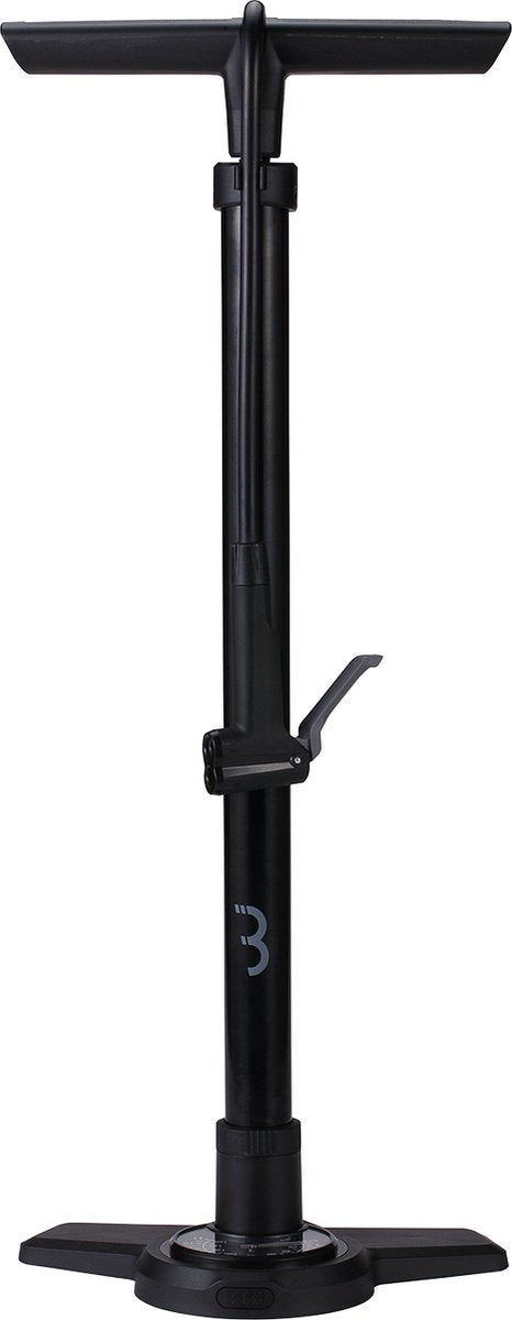 Bbb cycling airboost 2.0 fietspomp met drukmeter - 11 bar 160 psi - ventielen: dunlop, presta schräder - hoge druk vloerpomp racefiets en mtb - zwart - bfp-28